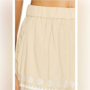 Show Me Your MuMu Cream Shell and Wave Embroidered Shorts